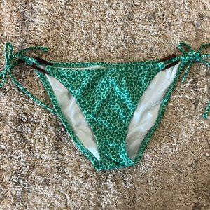 VS Green Floral Wood Swim Bikini Bottoms sz Medium